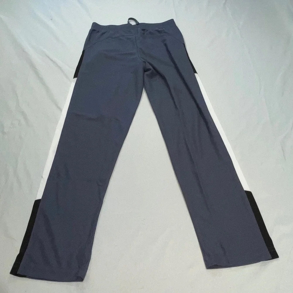 New Balance Kids Gray Blue Track Pants White Black Side Stripe Size M 10/12 NWT